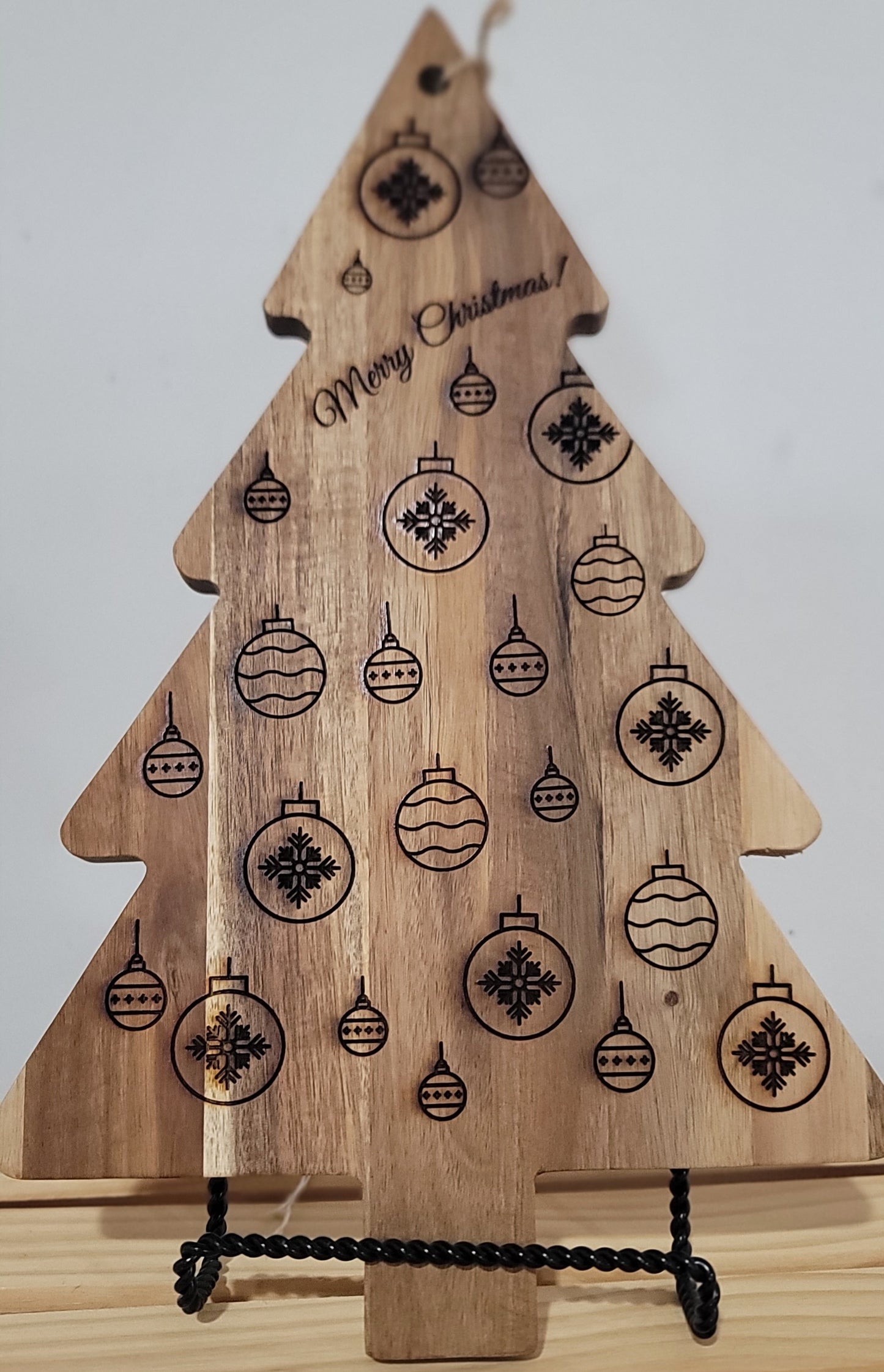 Laser Engraved Christmas Tree with Ornaments