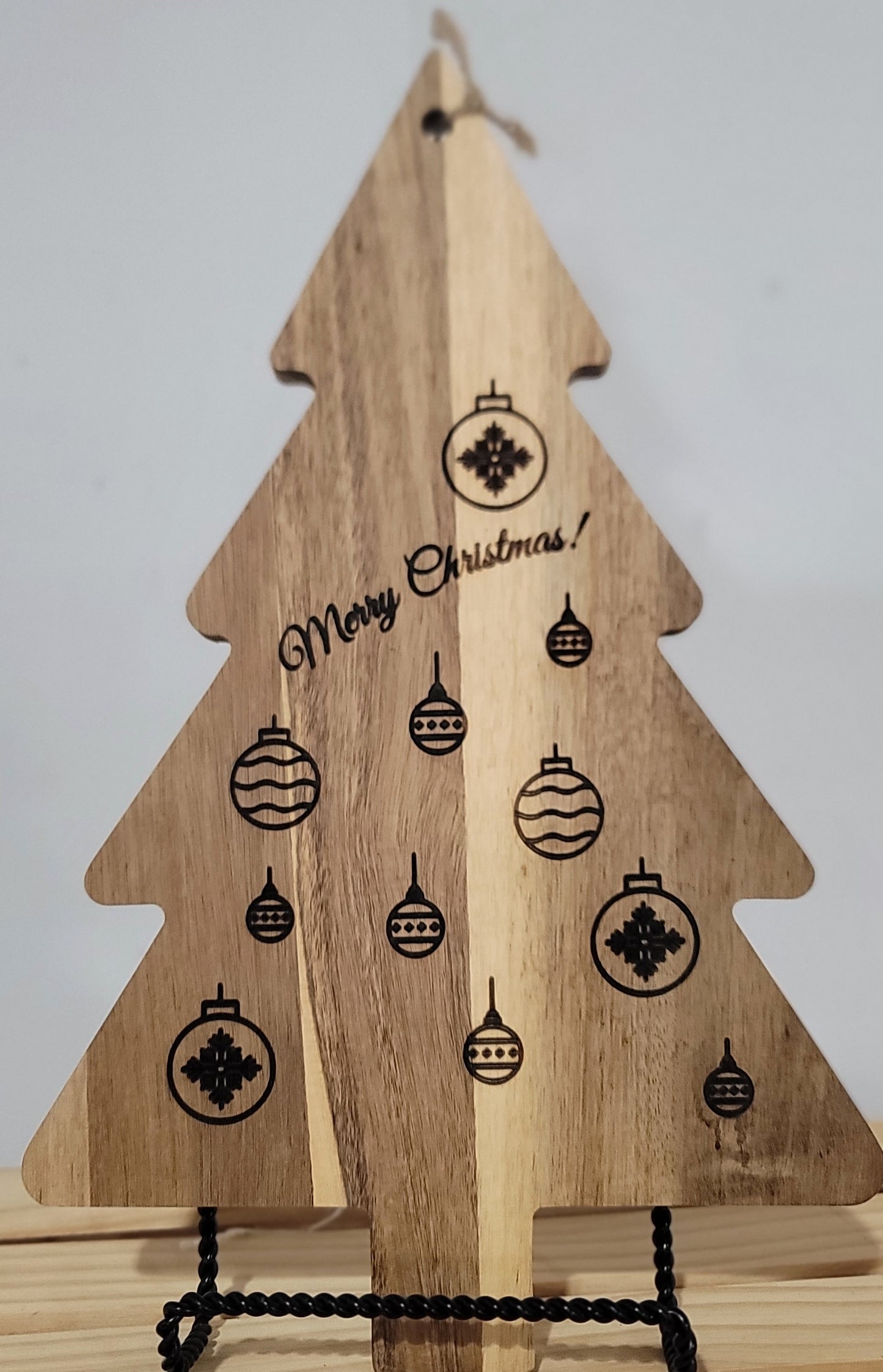 Laser Engraved Christmas Tree with Ornaments