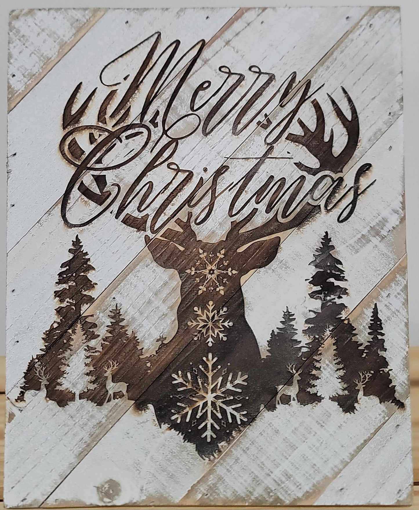 Merry Christmas Deer Sign